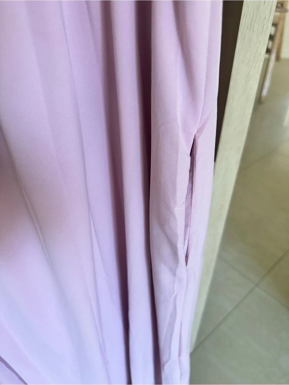 Smocked Pink Maxi Slip Dress with Button Front - Picture 5 of 6